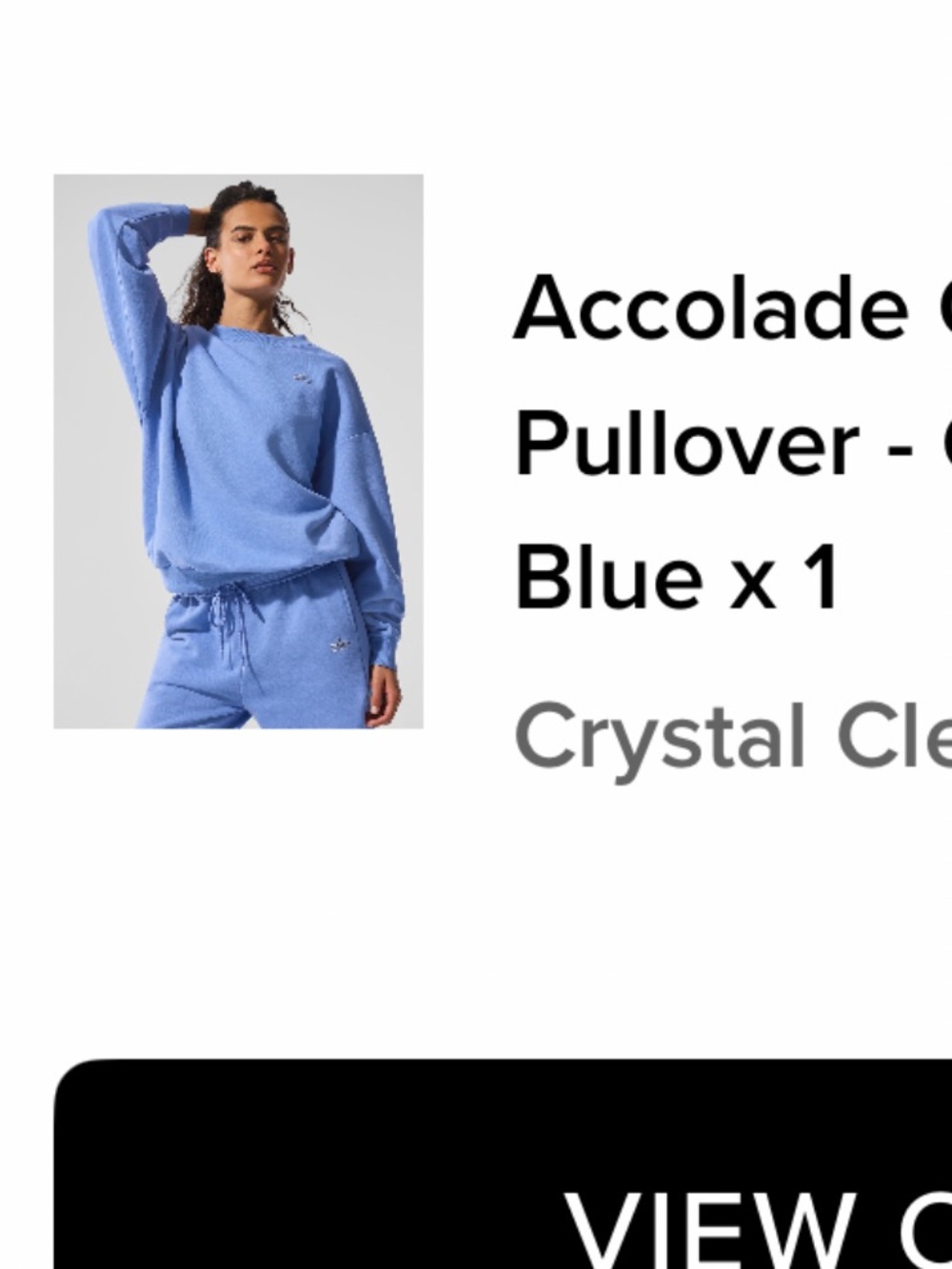 ALO Yoga Accolade Crew Neck Pullover - Crystal Clear Blue XXS